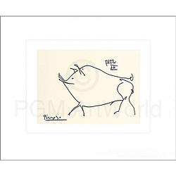 Foto van Pablo picasso - le petit cochon kunstdruk 60x50cm