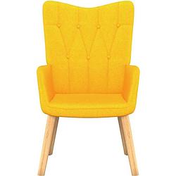 Foto van The living store relaxstoel stof mosterdgeel - fauteuil