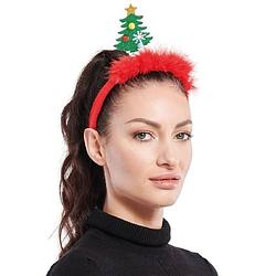 Foto van Sorbetto haarband kerstboom polyester rood/groen one-size