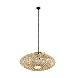 Foto van Dknc - hanglamp - rotan - 46x46x20cm - beige