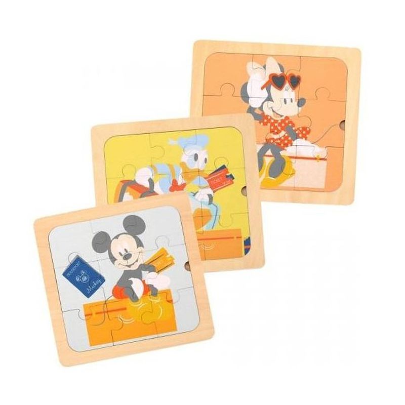 Foto van Disney legpuzzels mickey mouse junior 22 cm hout 3-delig