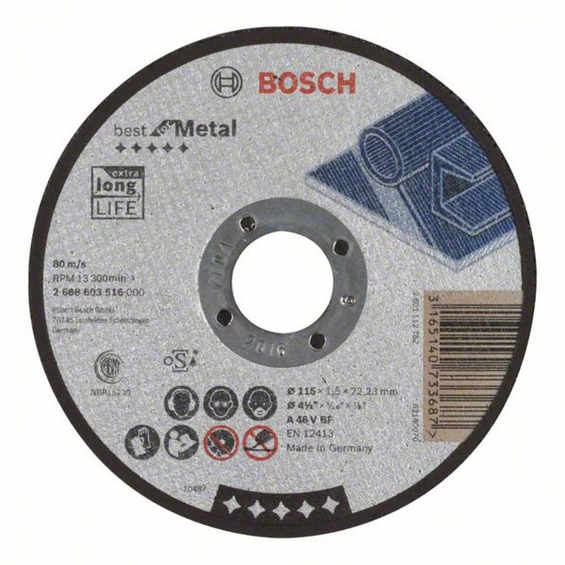 Foto van Bosch accessories 2608603516 2608603516 doorslijpschijf recht 115 mm 22.23 mm 1 stuk(s)