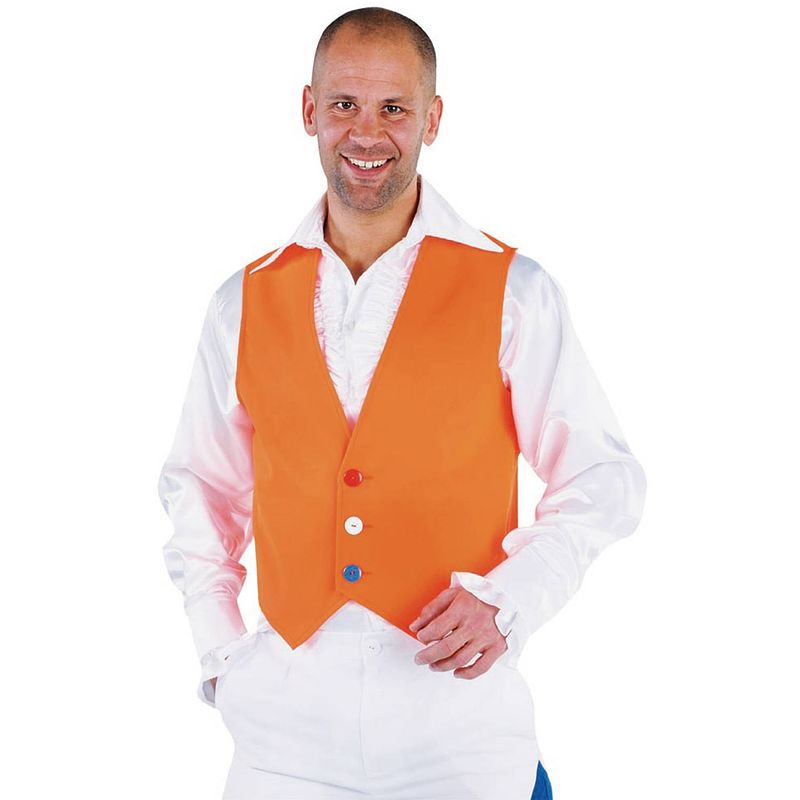 Foto van Magic by freddy verkleedvest heren polyester oranje