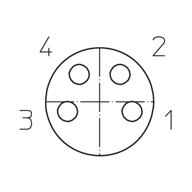 Foto van Lutronic 1049 sensor/actuator connector, geassembleerd m8 aantal polen: 4 koppeling, haaks 2.00 m 1 stuk(s)