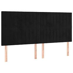 Foto van The living store hoofdeind bedaccessoires - 160 x 5 x 118/128 cm - zwart fluwelen stof