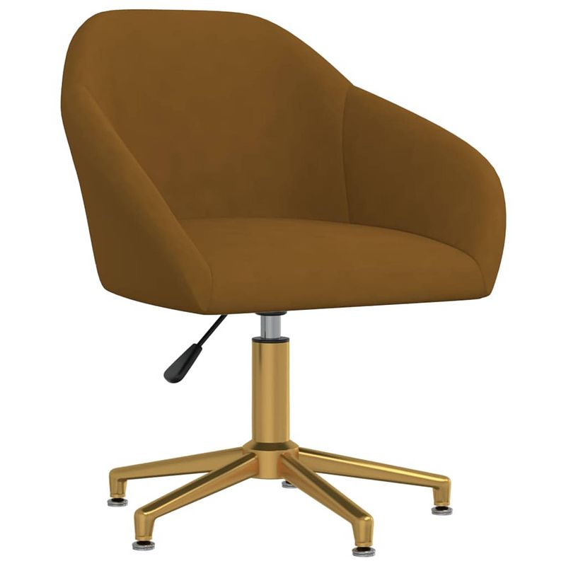 Foto van The living store eetstoelen a - keukenstoelen - 63x56x(76-88) cm - bruin fluweel