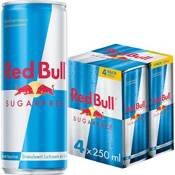 Foto van Red bull energy drink suikervrij 4 x 250ml bij jumbo