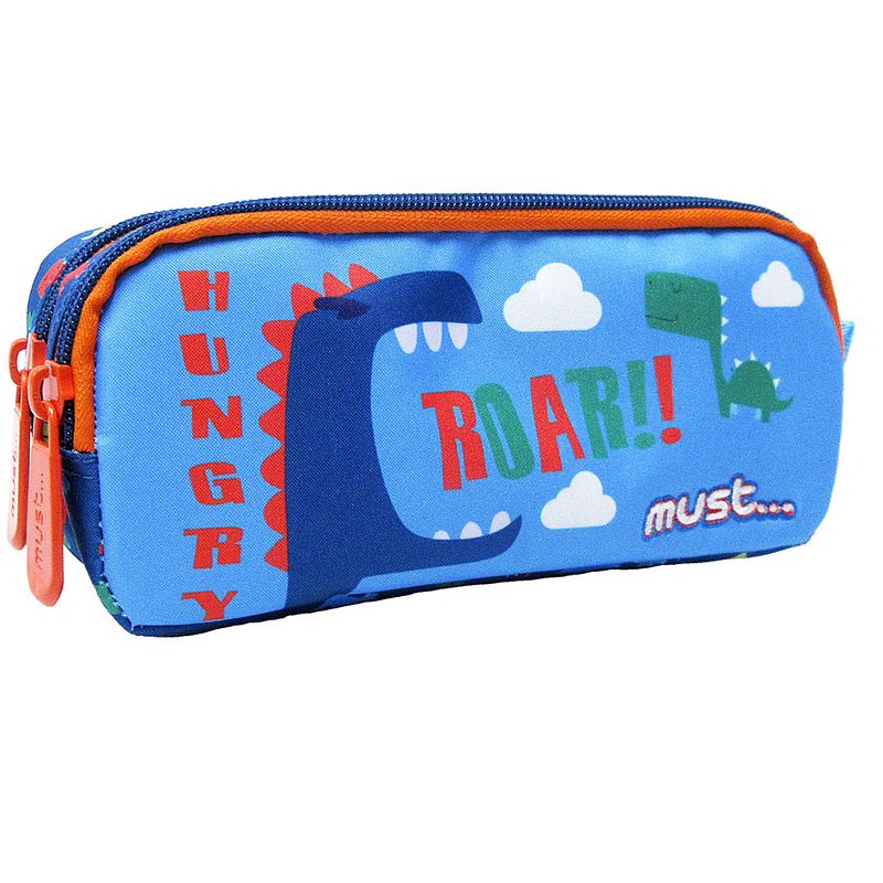 Foto van Must etui dino jongens 20 x 6 x 9 cm polyester blauw