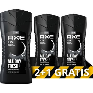 Foto van Axe 3in1 douchegel black 3 x 250ml bij jumbo