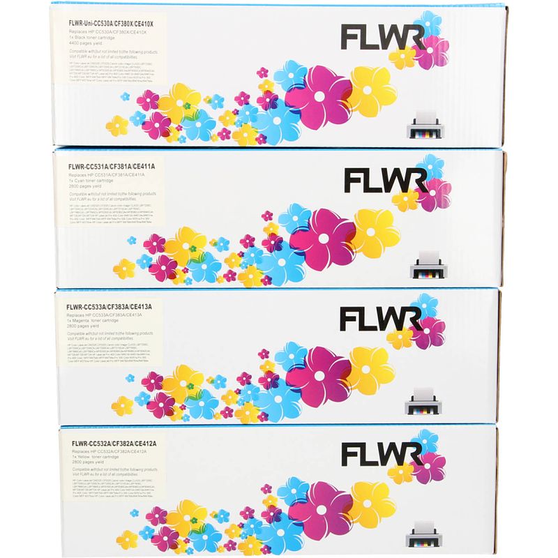 Foto van Flwr hp 305a 4-pack zwart en kleur toner