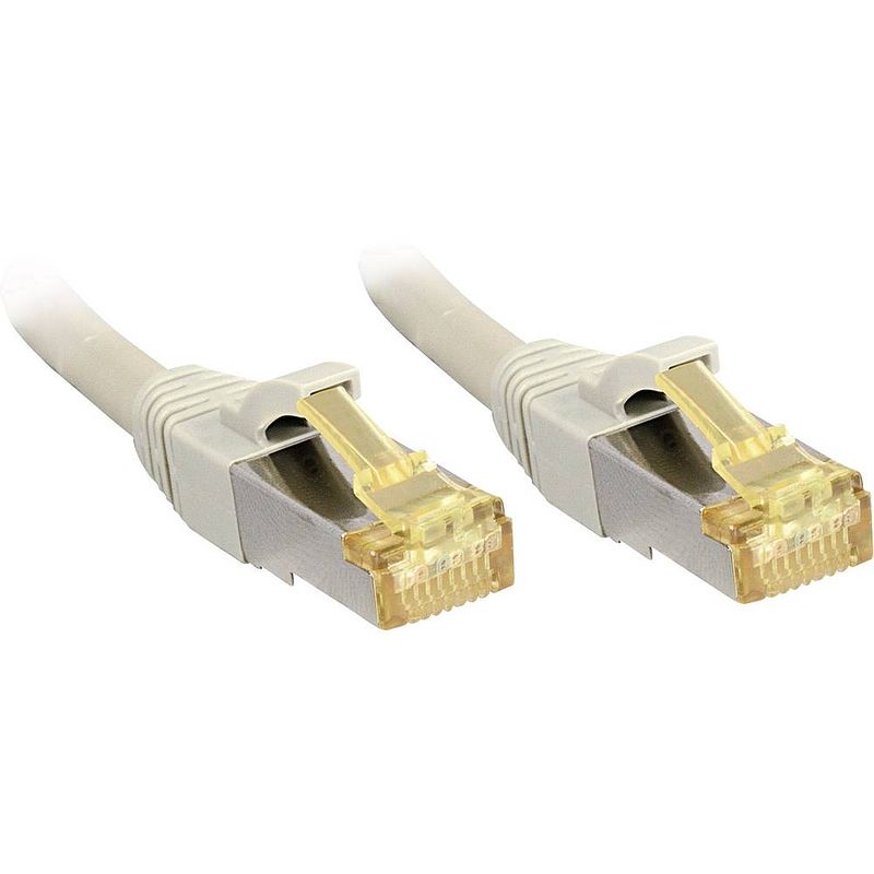 Foto van Lindy 47261 rj45 netwerkkabel, patchkabel cat 6a (losse kabel cat 7) s/ftp 0.50 m grijs snagless 1 stuk(s)