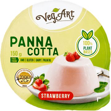 Foto van Vegart panna cotta strawberry dessert 150g bij jumbo