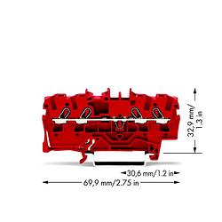 Foto van Wago 2002-1403 doorgangsklem 5.20 mm spanveer rood 100 stuk(s)