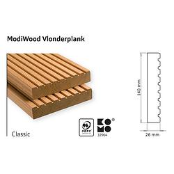 Foto van Intergard vlonderplanken thermisch gemodificeerd classic 390cm (26x140mm)