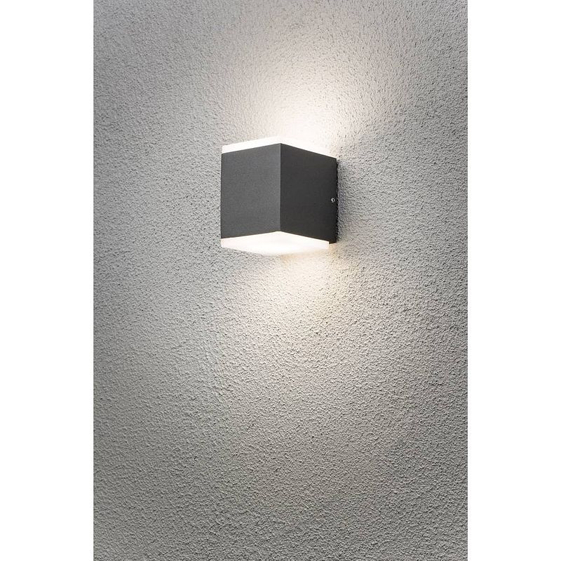 Foto van Konstsmide monza 7991-370 led-buitenlamp (wand) energielabel: f (a - g) led led vast ingebouwd 12 w antraciet