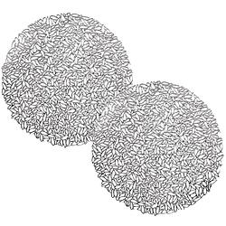 Foto van Set van 2x stuks ronde gedecoreerde placemats metallic zilver look diameter 38 cm - placemats