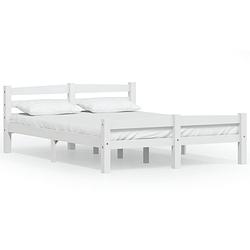 Foto van Vidaxl bedframe massief grenenhout wit 140x200 cm