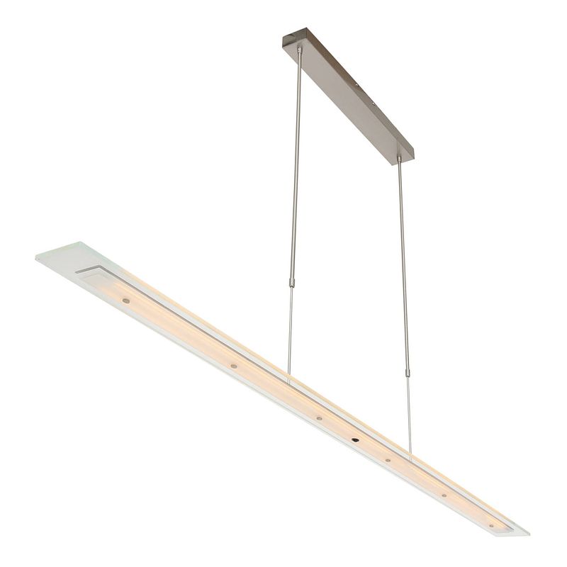 Foto van Moderne hanglamp - steinhauer - glas - modern - led - l: 170cm - voor binnen - woonkamer - eetkamer - zilver