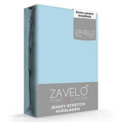 Foto van Zavelo® jersey hoeslaken ice-blue-lits-jumeaux (160x200 cm)