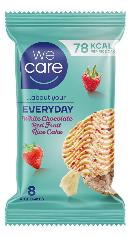 Foto van Wecare every day white chocolate red fruit rijstwafel