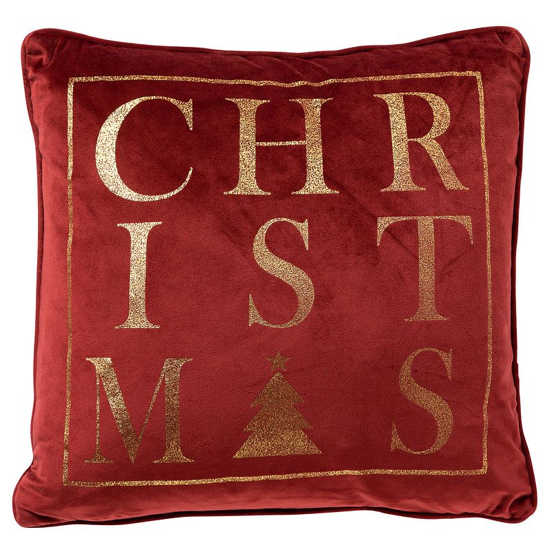 Foto van Christmas - sierkussen 45x45 rood - kerst decoratie - velvet