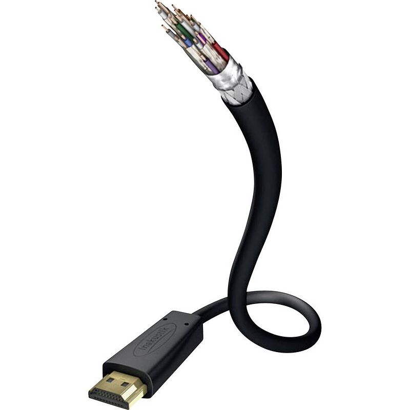 Foto van Inakustik hdmi aansluitkabel hdmi-a stekker, hdmi-a stekker 0.75 m zwart 00324507 audio return channel (arc), vergulde steekcontacten, ultra hd-hdmi hdmi-kabel