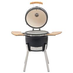 Foto van The living store kamado barbecue - keramisch - 27 cm - inclusief thermometer kolen - hout - grillen - bakken -