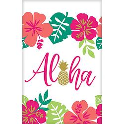 Foto van Amscan tafelkleed aloha 259 x 137 cm papier wit/roze/groen