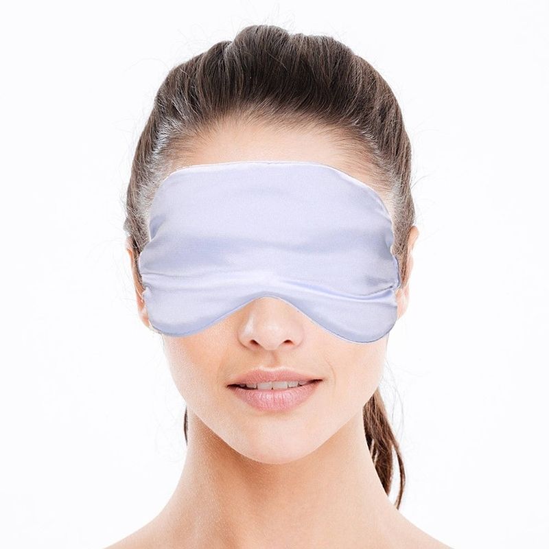 Foto van 3x comfortabel reismasker/ slaapmasker luxe babyblauw - slaapmaskers