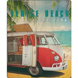 Foto van Volkswagen t1 venice beach fleecedeken/plaid - 130 x 170 cm - plaids