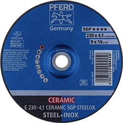 Foto van Pferd 62100230 e 230-4,1 ceramic sgp steelox afbraamschijf gebogen 230 mm 22.23 mm 10 stuk(s)