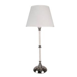 Foto van Haes deco - tafellamp - loving chic - zilverkleurige vintage lamp, ø 27x63 cm - bureaulamp, sfeerlamp, nachtlamp