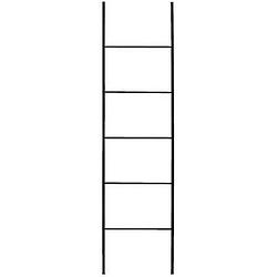 Foto van Decoratieve ladder vincent - zwart - 160x37x1,5 cm - leen bakker