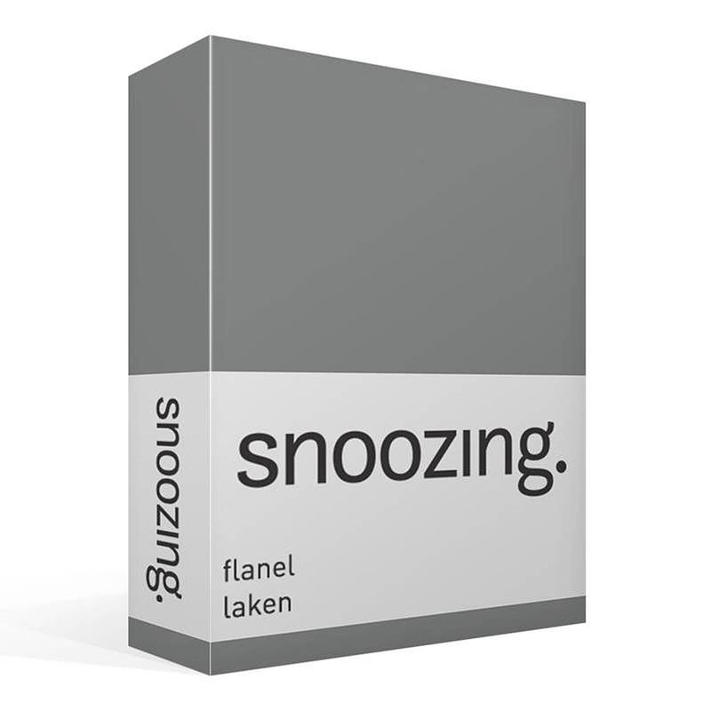 Foto van Snoozing - flanel - laken - lits-jumeaux - 240x260 - antraciet