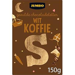 Foto van Jumbo gevulde chocoladeletter wit koffie s 150g aanbieding bij jumbo | 2 voor 4.50