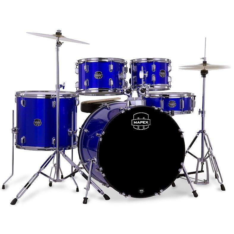 Foto van Mapex comet stage indigo blue 5-delig drumstel incl. bekkens en hardware