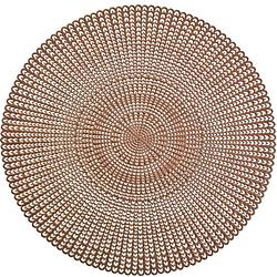 Foto van 4x ronde onderleggers/placemats voor borden koper 41 cm - placemats