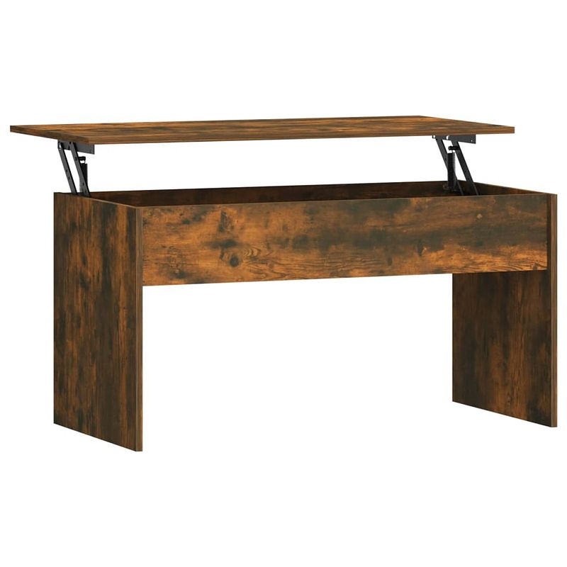 Foto van The living store salontafel lift-top gerookt eiken - 102 x 50.5 x 52.5 cm - bewerkt hout