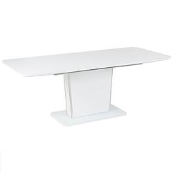 Foto van Beliani sunds - eettafel-wit-mdf, veiligheidsglas