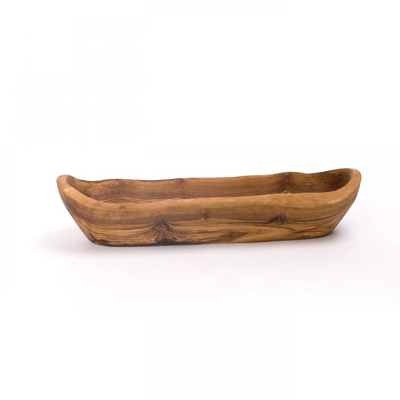 Foto van Bowls and dishes pure olive wood broodmand l - olijfhout