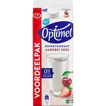 Foto van Optimel drinkyoghurt aardbei kers 0% vet 1 x 1. 5l bij jumbo