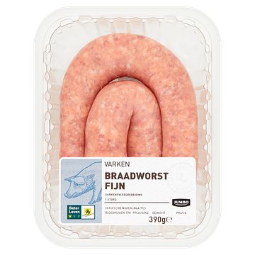 Foto van Jumbo varken braadworst fijn 1 stuk 390g