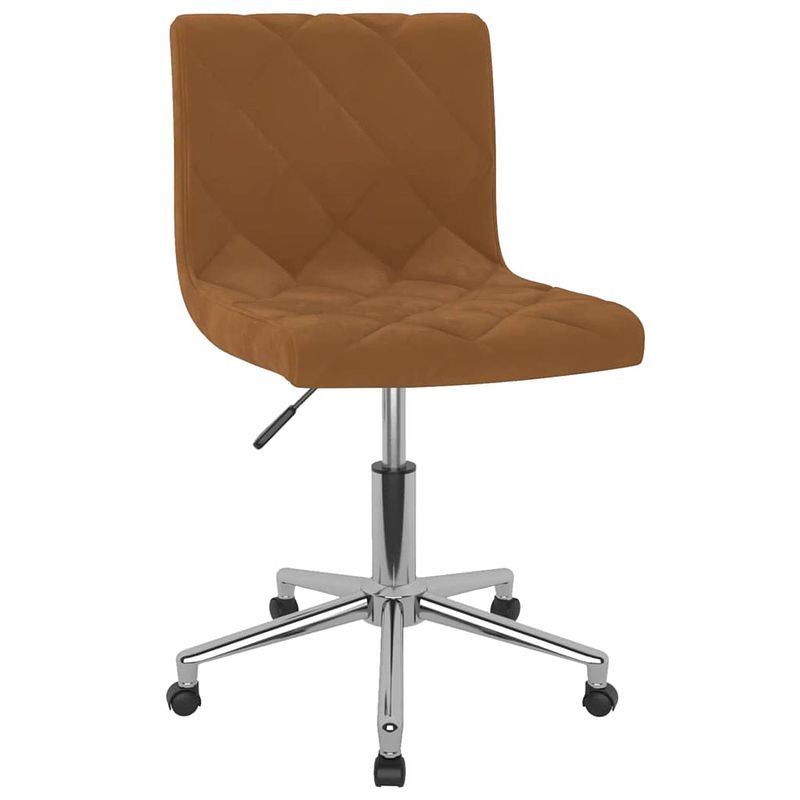 Foto van The living store draaibare eetkamerstoelen - fluweel - bruin - 40 x 43 x (76 - 87.5) cm - set van 4