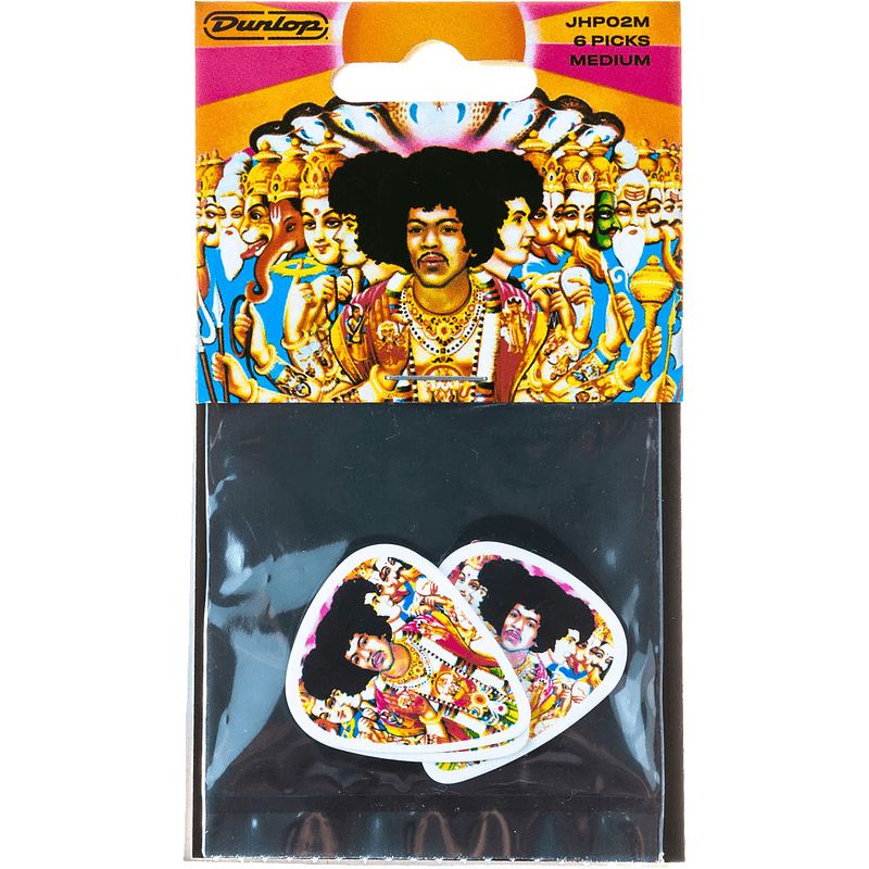 Foto van Dunlop jhp02m jimi hendrix axis bold as love plectrumset (6 stuks, medium)