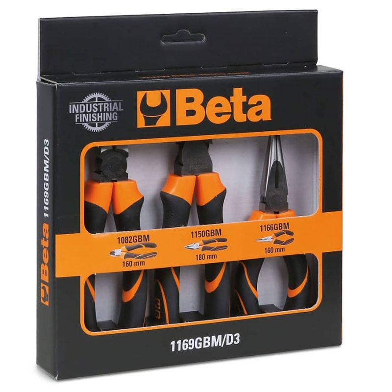 Foto van Beta tools 3-delige tangenset 1169gbm/d3 met bi-materiaal handvatten