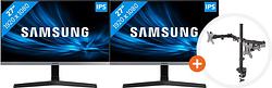 Foto van 2x samsung ls27r350fhu + newstar fpma-d550dblack