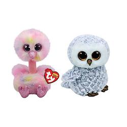 Foto van Ty - knuffel - beanie boo's - avery ostrich & owlette owl