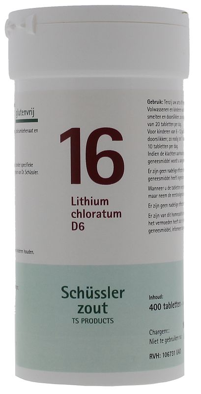 Foto van Pfluger celzout 16 litium chloratum d6 tabletten
