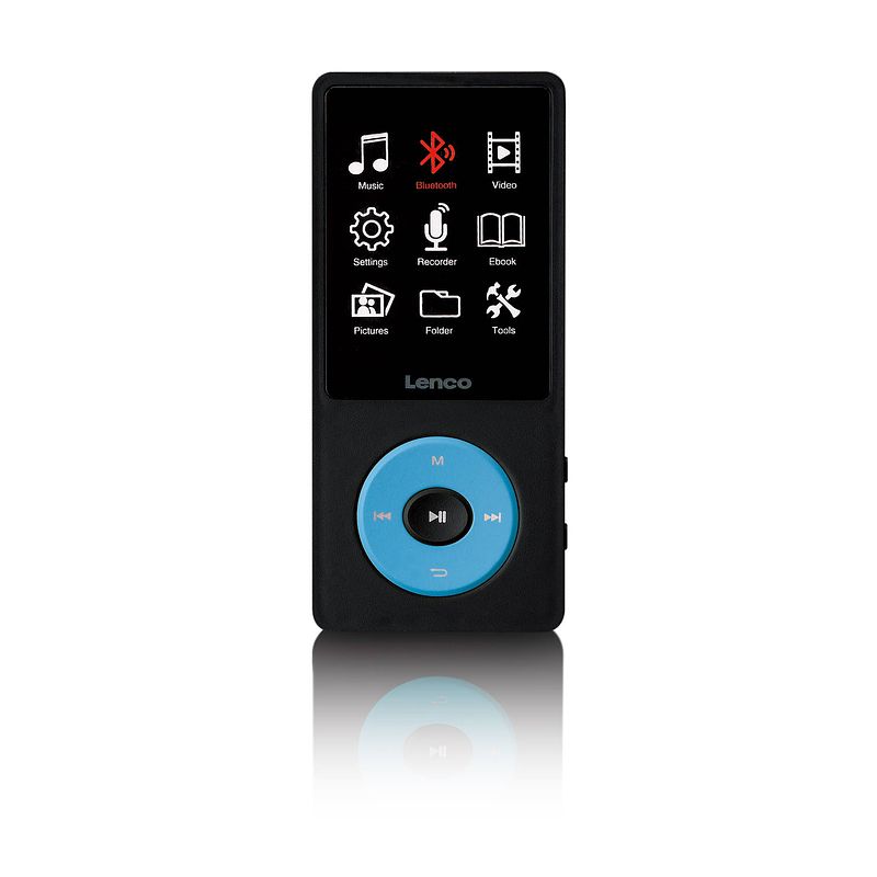 Foto van Mp3/mp4 speler met bluetooth® en 8gb intern geheugen lenco zwart-blauw