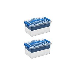 Foto van Q-line opbergbox met inzet 6l blauw - set van 2